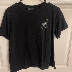 “Pinky out” black t shirt